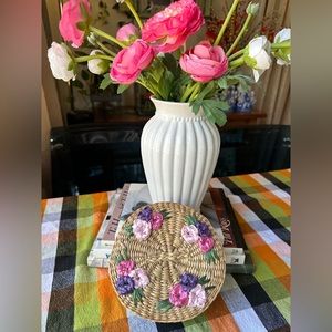 Vintage Storage Box/Wicker Box with Lid